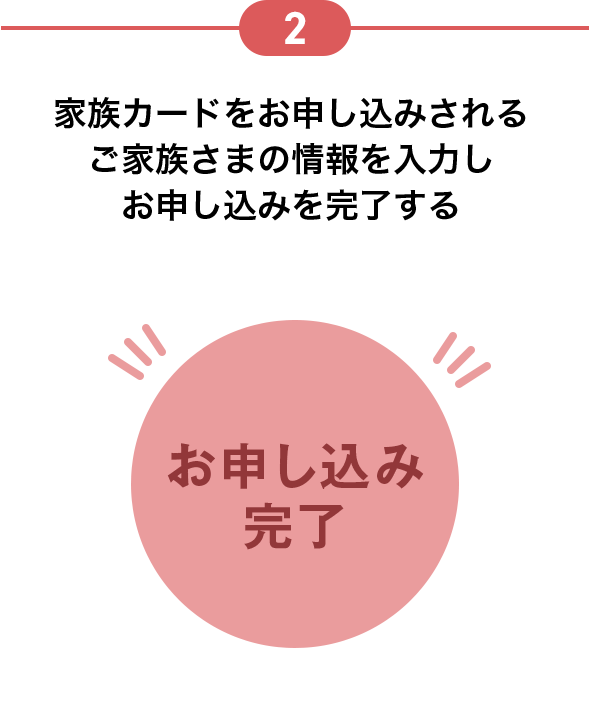 2 家族カードをお申し込みされるご家族さまの情報を入力しお申し込みを完了する