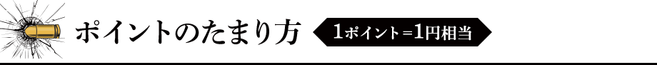 ポイントのたまり方 1ポイント＝1円相当